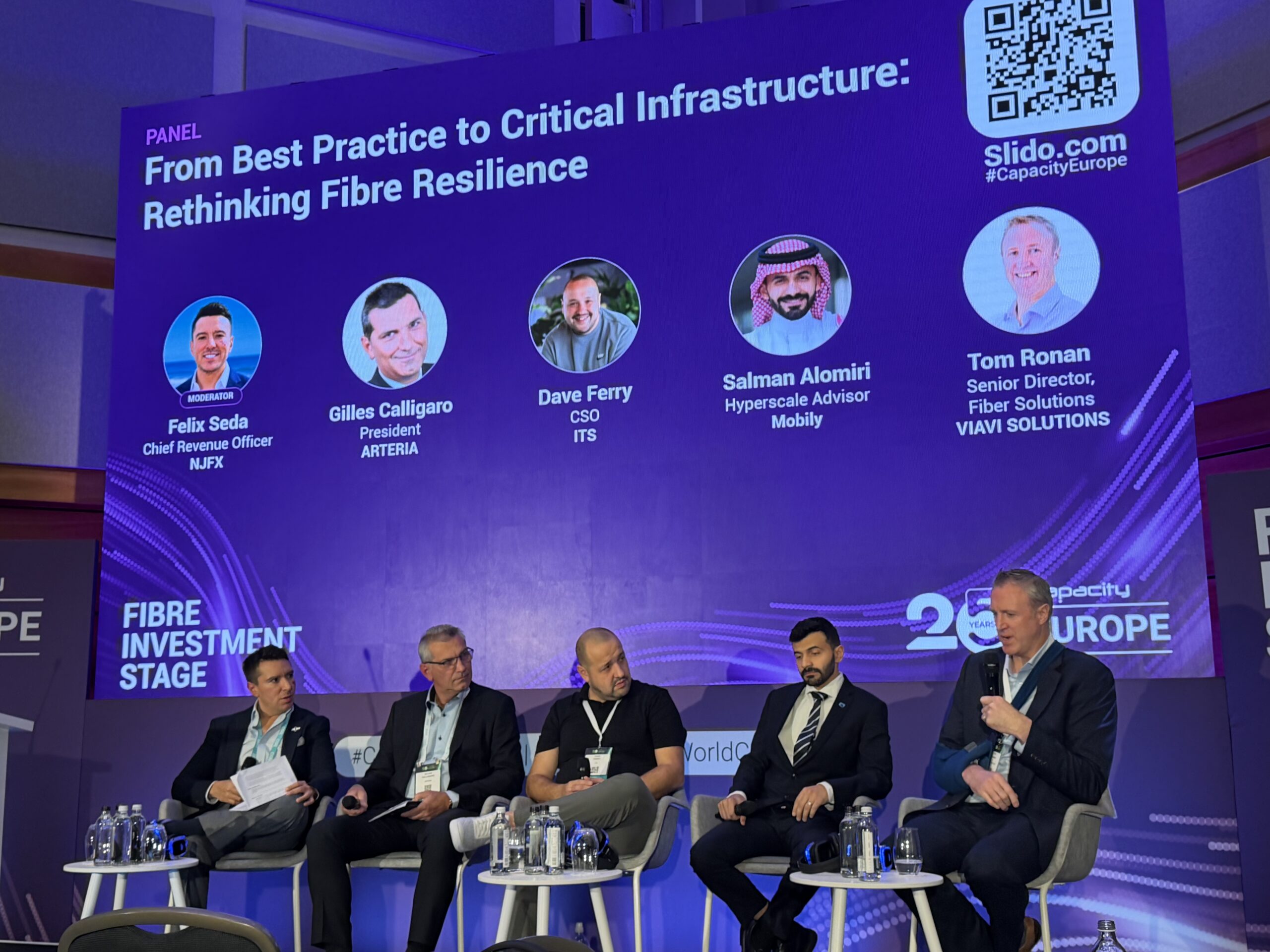 Panelists discussing network resilience at Capacity Europe 2026