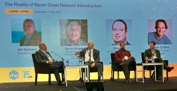 Gil Santaliz moderates a session at ITW 2022 discussing 'The Never Down Internet Infrastructure'